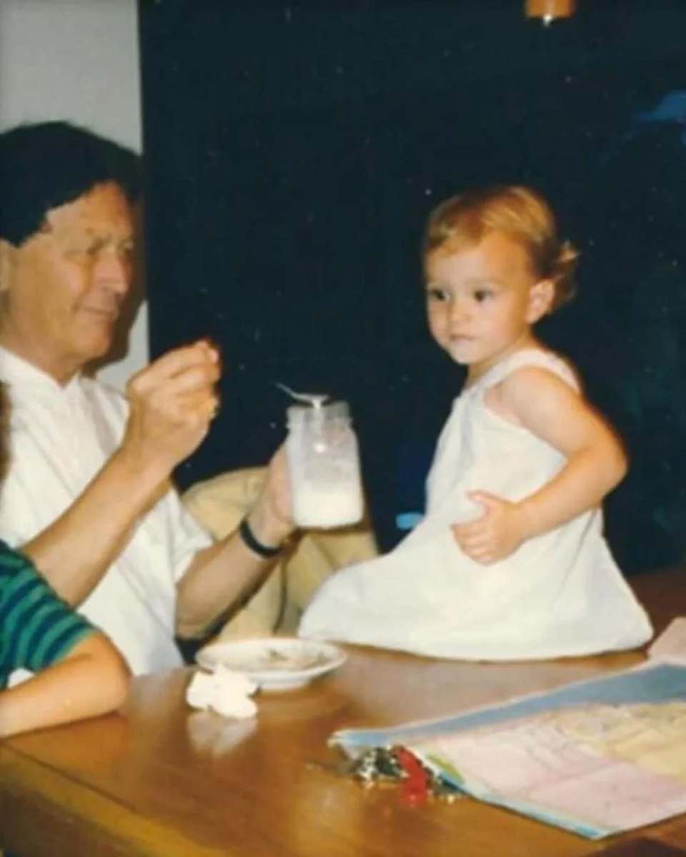 Leighton Meester when she was still toddler with his grandfather, Photo Credit: holzmag/Instagram
