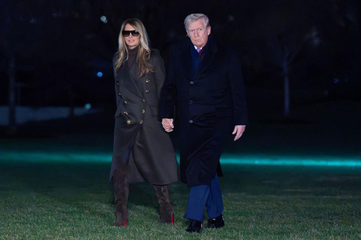 President Donald Trump and Melania Trump walking together back to the White House, Photo Credit: Keeping Up With The Trumps/X