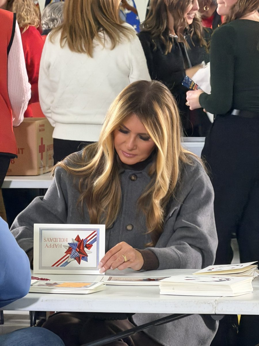 Melania Trump at a holiday event with military families at Joint Base Andrews, Photo Credit: Mary Margaret Olohan/X