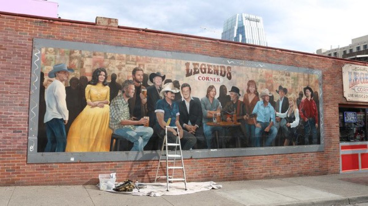Legends Corner Mural in Nashville with Brad Paisley replacing Taylor Swift, Photo Credit: The Women of Country/X