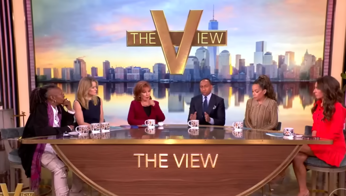 Stephen A. Smith with the hosts of The View, Photo Credit: The View/Youtube