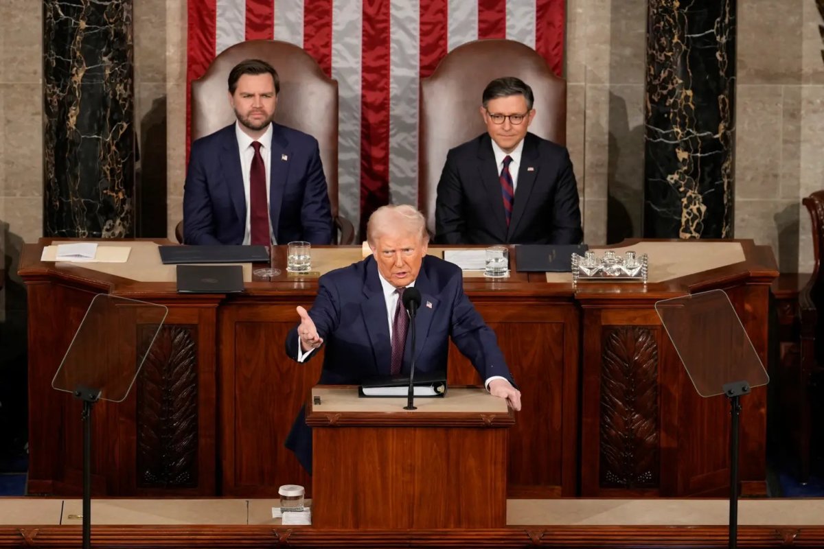 President Donald Trump, Vice President JD Vance and House Speaker Mike Johnson in congress, Photo Credit: Shadow Prince/X