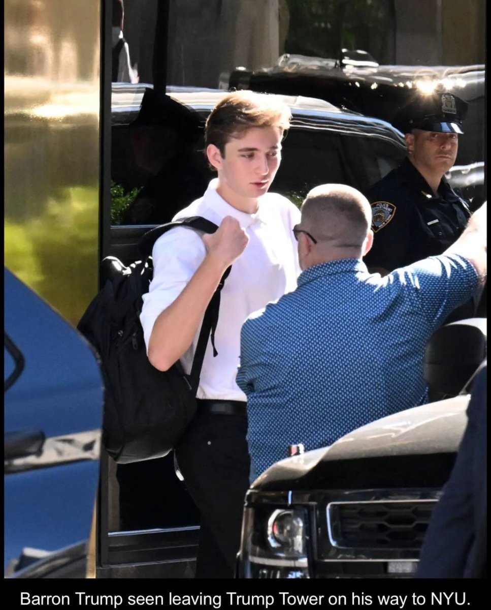 Barron Trump spotted arriving at New York University, Photo Credit: TRUTH NOW/X