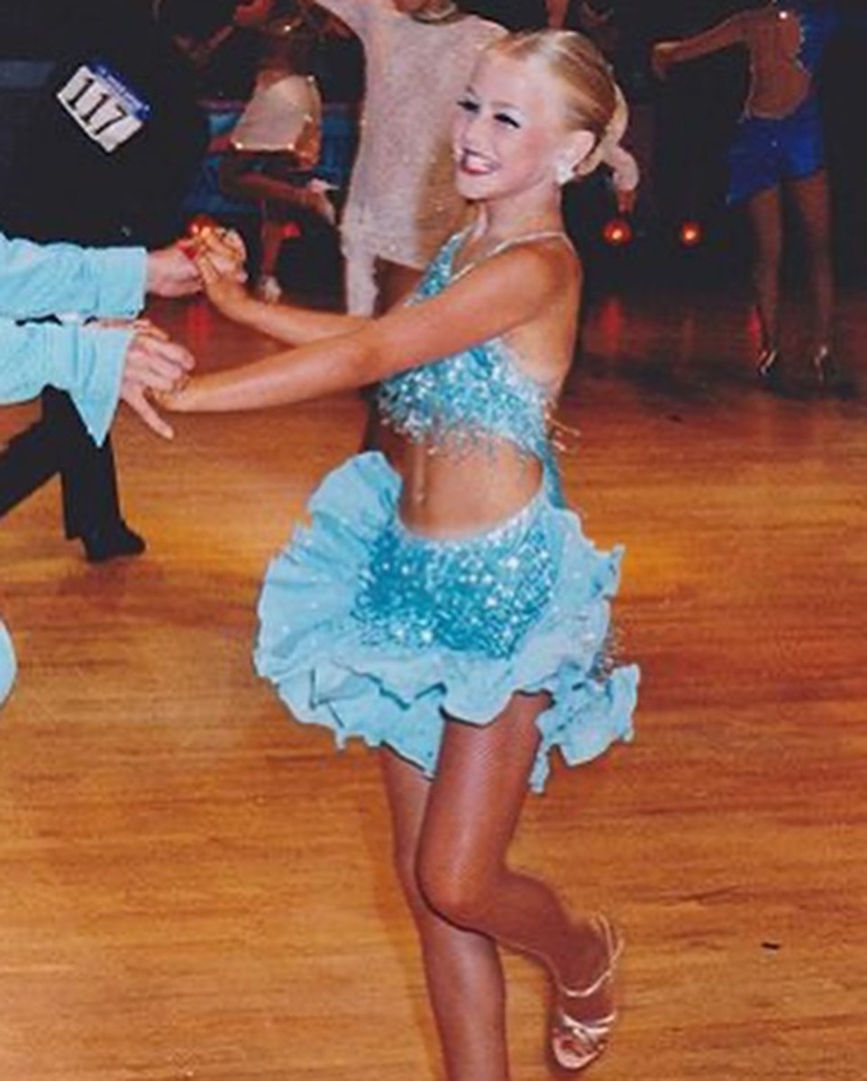 Julianne Hough during a ballroom dance competition at the age of 10, Photo Credit: juleshough/Instagram