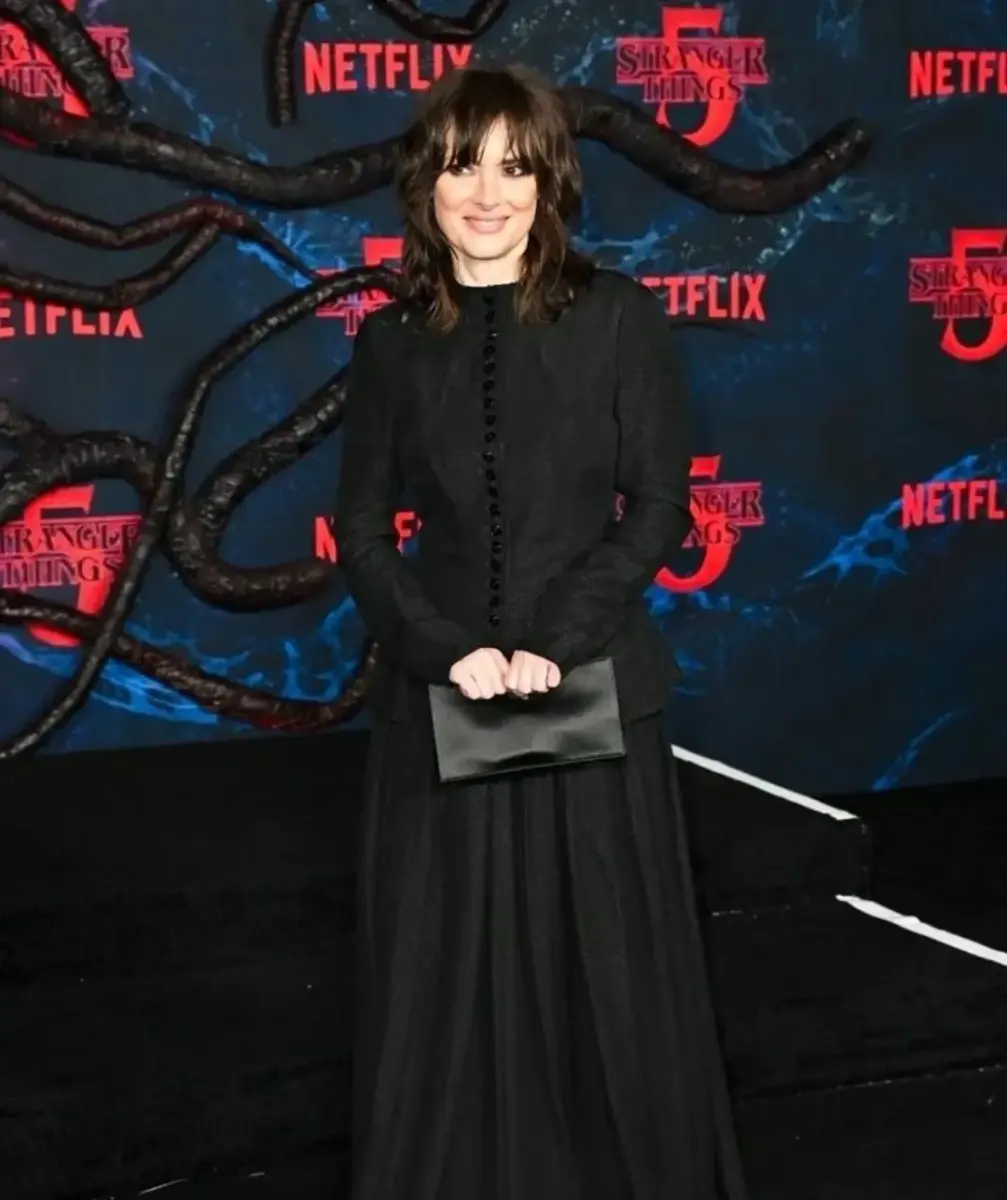 Winona Ryder attends the world premiere of "Stranger Things" Season 5 in Los Angeles, 2025, Photo Credit: winonaryderofficial/Instagram