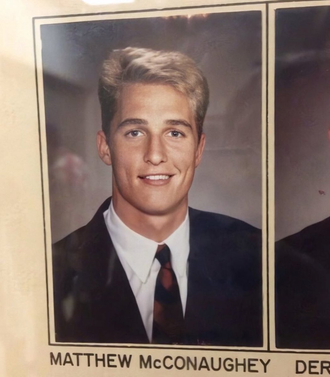 Young Matthew McConaughey in his yearbook photo, 1988, Photo Credit: cinesthetic./X
