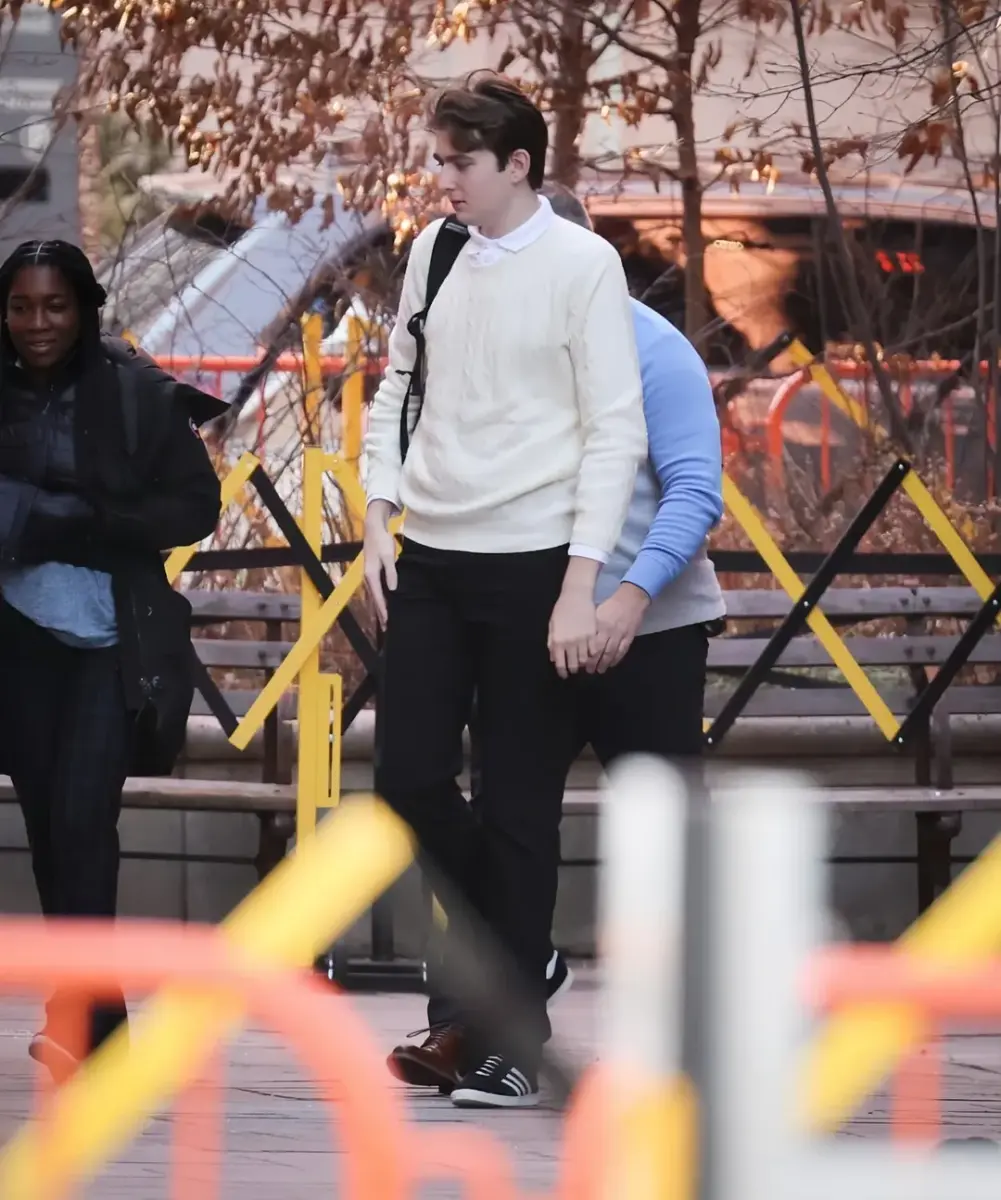 Barron Trump seen wearing his black backpack going to NYU, Photo Credit: bwtgirls_/Instagram