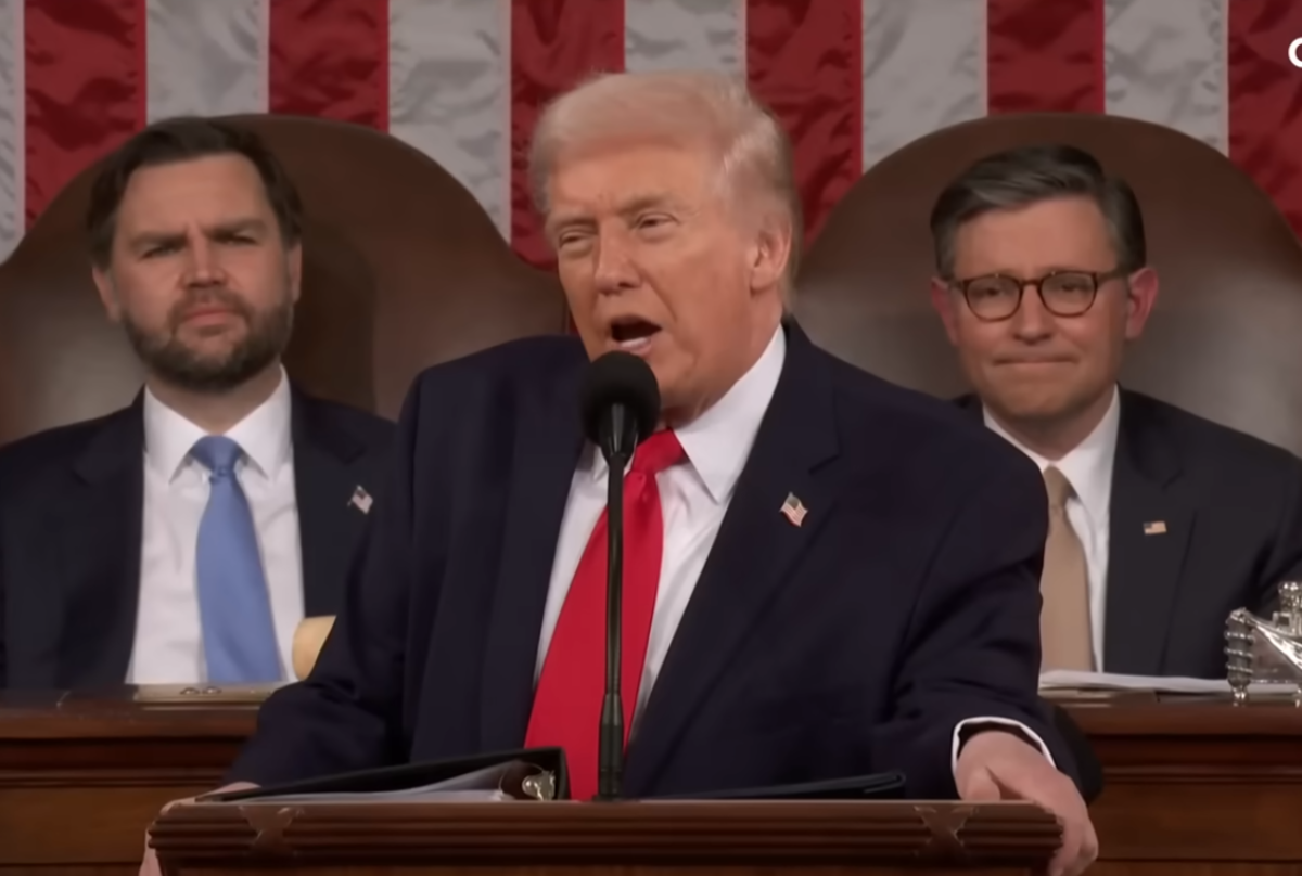 President Donald Trump delivers the State of the Union address on Capitol Hill, Photo Credit: CNBC Television/X