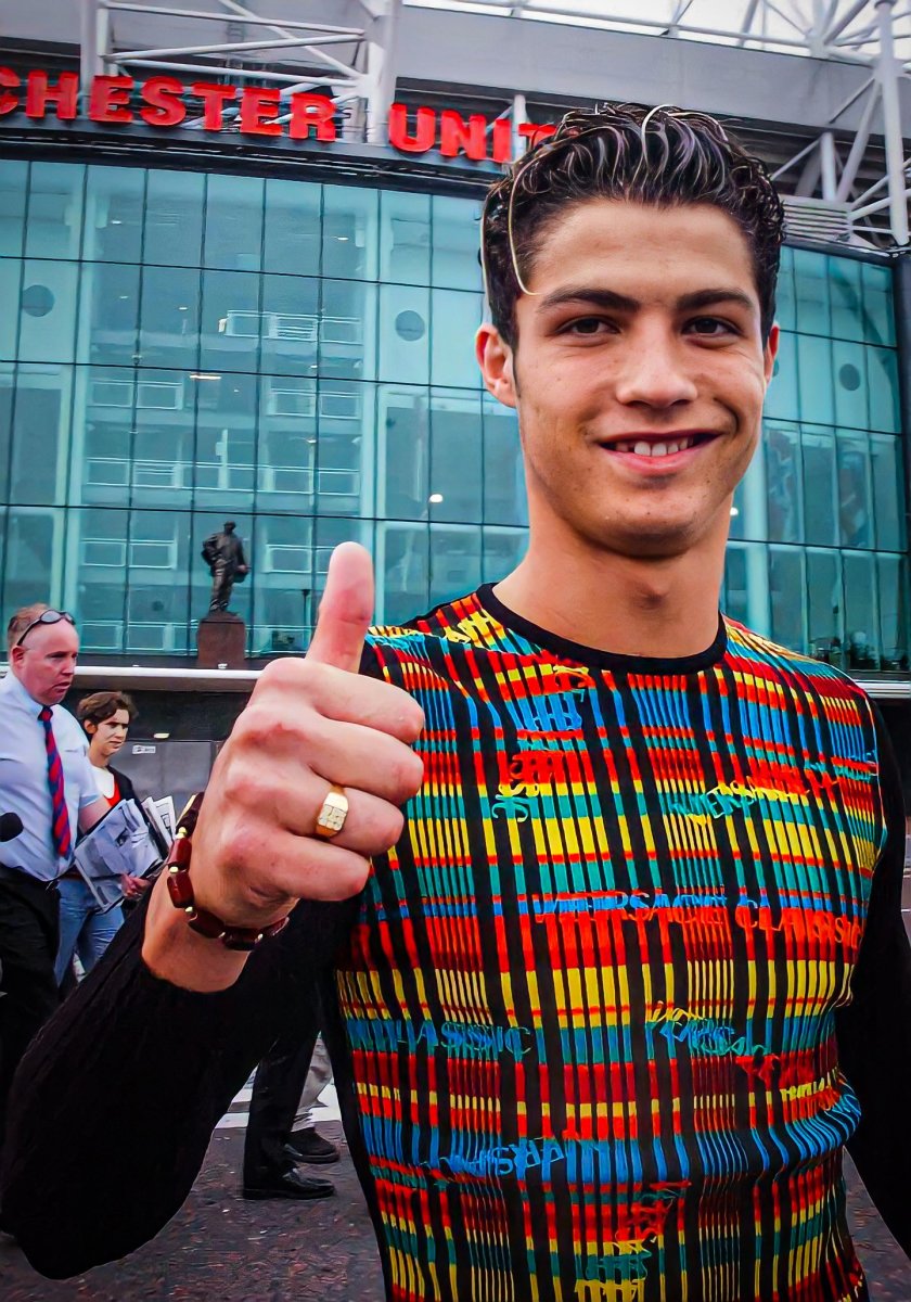 Young Cristiano Ronaldo the day he signed for Manchester United, Photo Credit: TCR./X