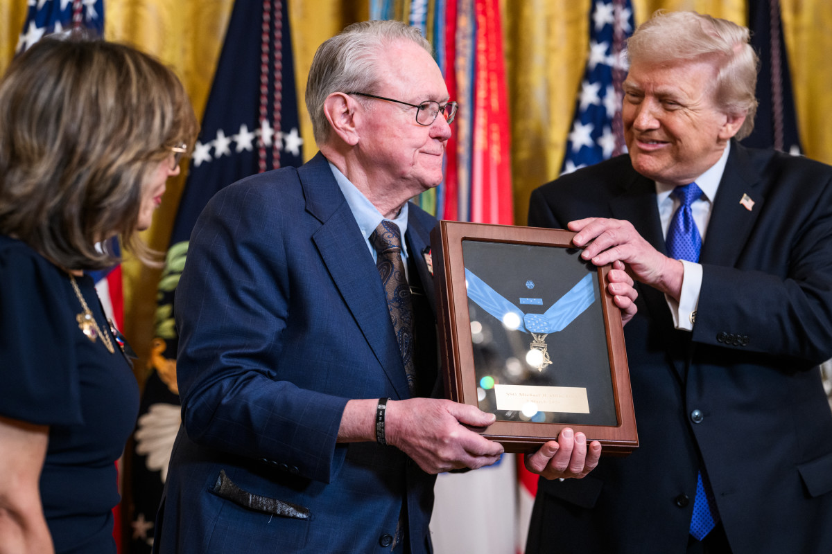 President Trump presents the Medal of Honor posthumously to U.S. Army Staff Sgt. Michael H. Ollis, accepted by his parents, Photo Credit: The White House/X