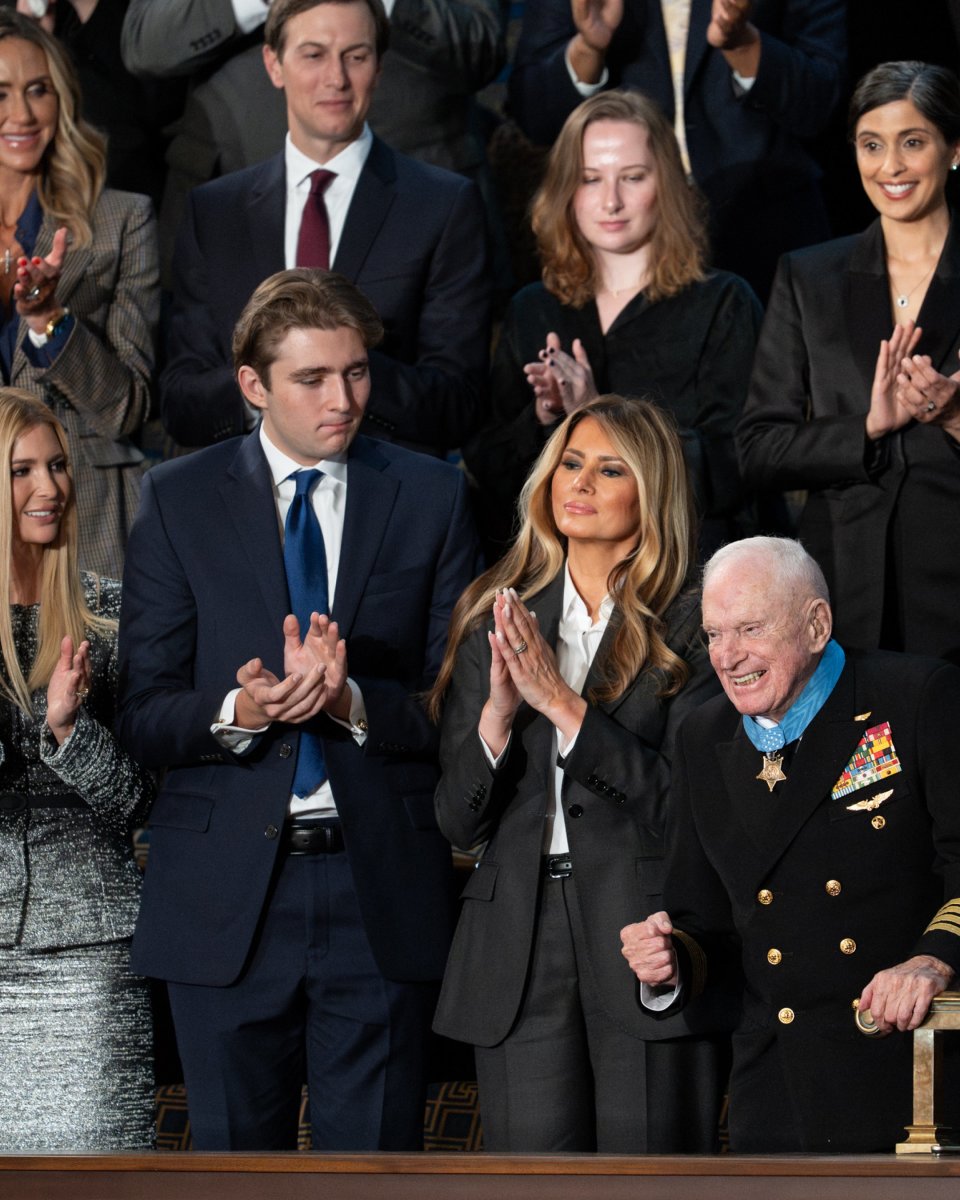 Melania Trump and Barron Trump at the State of the Union, Photo Credit: Office of the First Lady/X