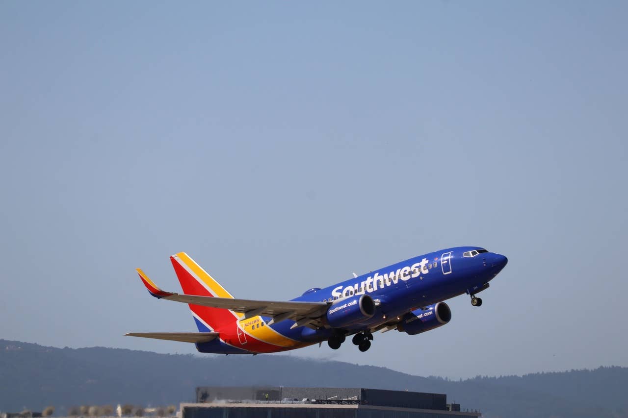 A Southwest Airline plane taking off, Photo Credit: NahBabyNah/X