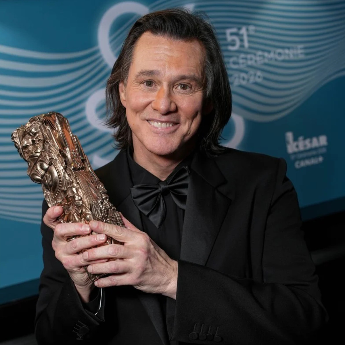 Jim Carrey accepting his Honorary César Award in Paris, Photo Credit: Jim Carrey Online/X