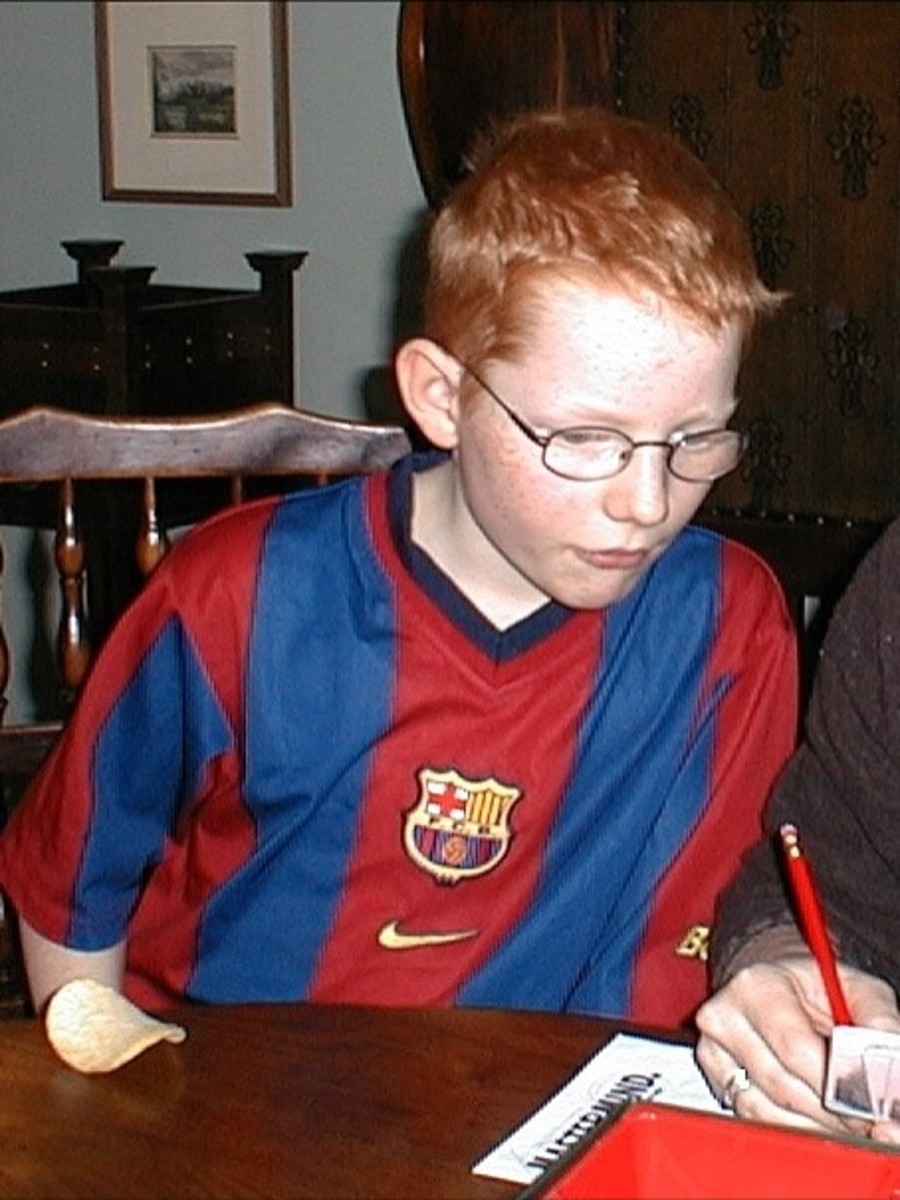 Ed Sheeran as a child wearing a FC Barcelona jersey in 1999, Photo Credit: Ed Sheeran/Facebook